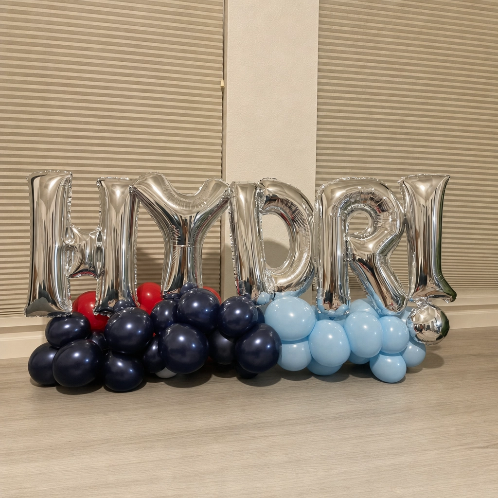 Silver custom balloon letter display